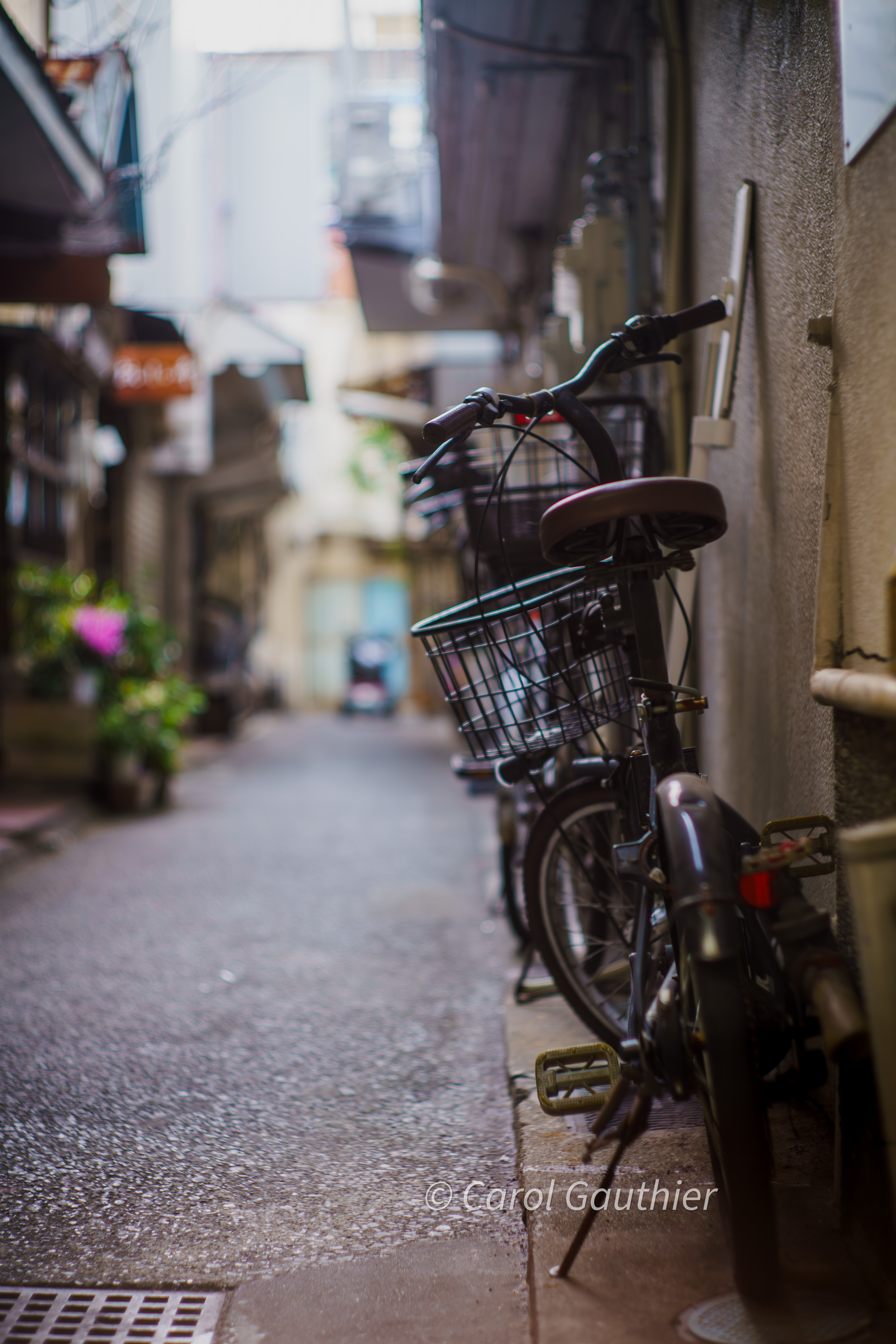Downtown small alley street in Miyazaki, Kyushu, Japan